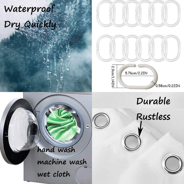 Sea Turtle Shower Curtain with 12 Hooks, 72x72in