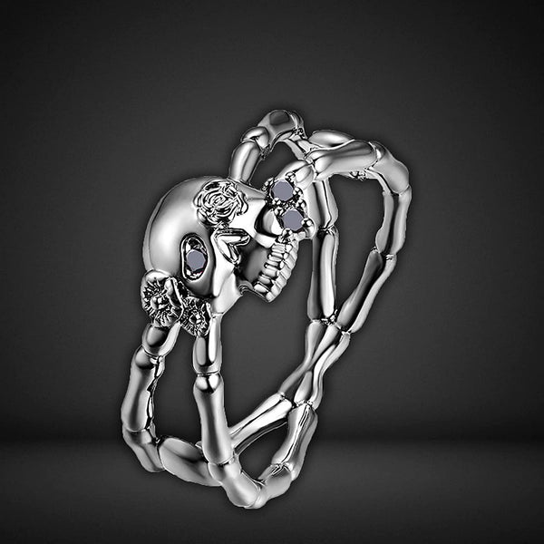 Twisted Skull And Bone Ring