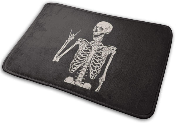 Non Slip Washable Skeleton Skull Floor Mat 18'' X 30''