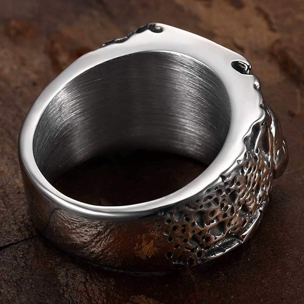 Stainless Steel Gothic Skull Signet Ring