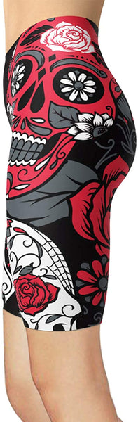 Women Sugar Skull Shorts Leggings
