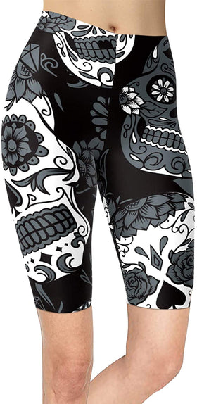 Women Sugar Skull Shorts Leggings
