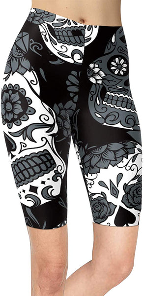 Women Sugar Skull Shorts Leggings