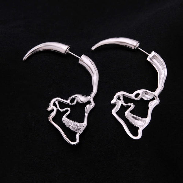 Skull Face Earrings Set -2 Piars