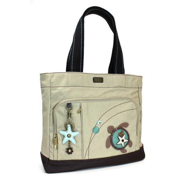 Sea Turtle Canvas Pocket Tote