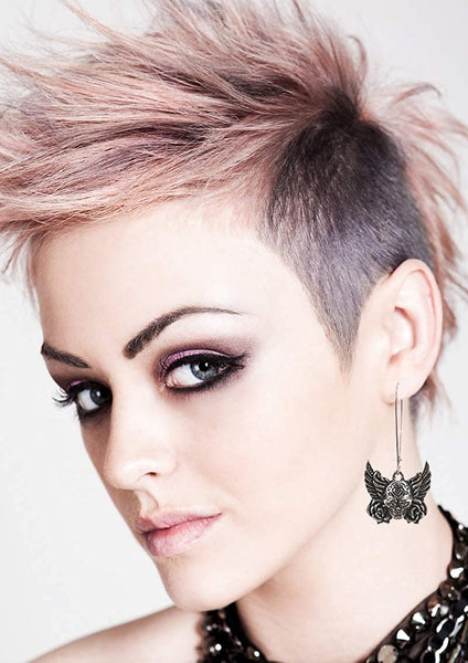 Butterfly Skull Dangle Earrings