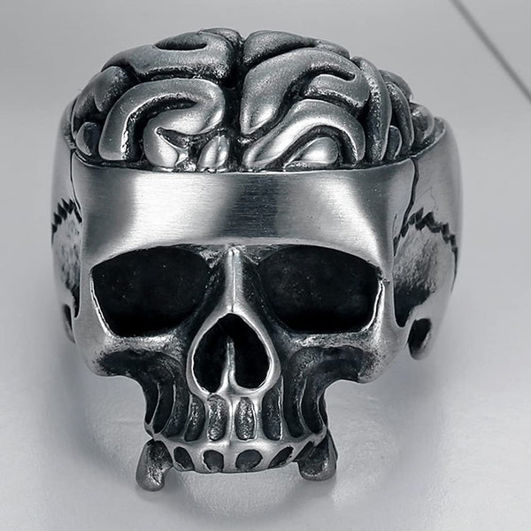 Skull Brain Gothic Ring