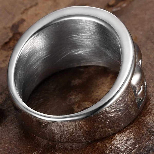 Stainless Steel Gothic Death Skull Statement Ring