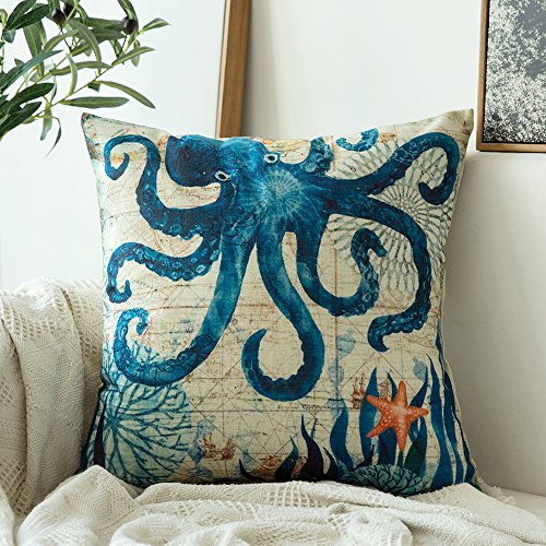 Decorative Ocean Theme Pillow Cover 4 Pcs Set