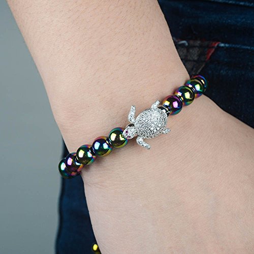 Sea Turtle Rainbow Hematite Bracelet