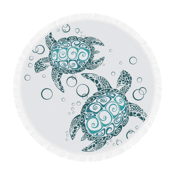 Sea Turtle Round Beach Towel