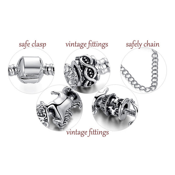 Silver Horse Charm Bracelet