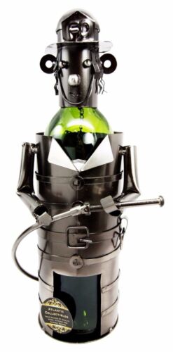 Premium Metal Firefighter Wine Bottle Holder