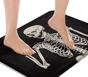 Non Slip Washable Skeleton Skull Floor Mat 18'' X 30''