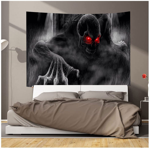 Skull Tapestry Grim Reaper Tapestry (51.2x 59.1 inch)