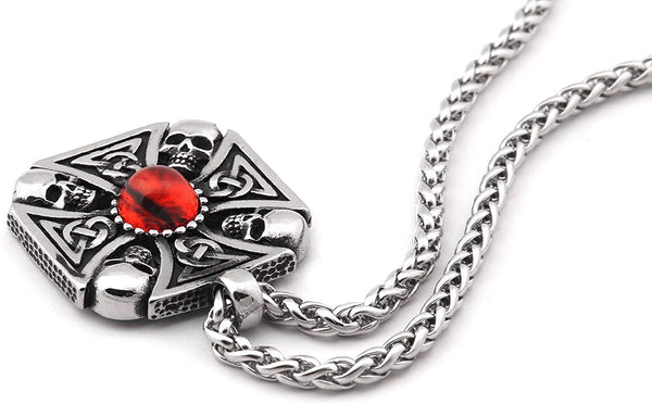 Gothic Celtic Cross Skull Necklace