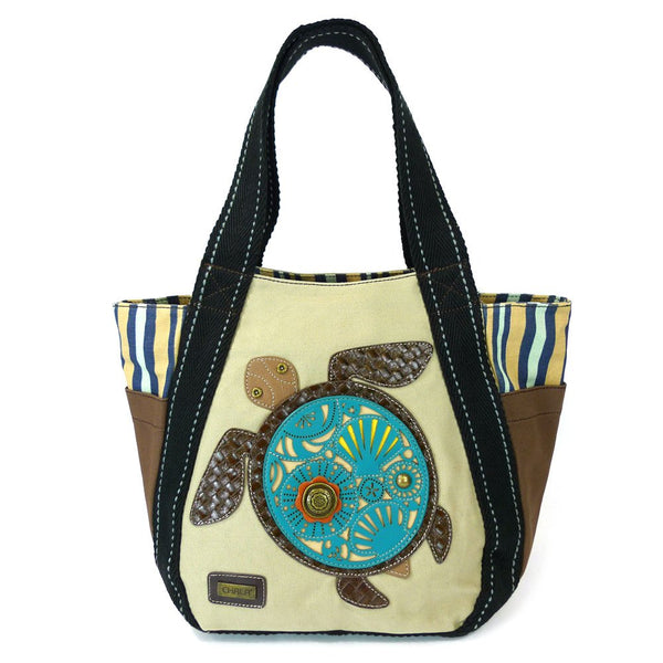 Sea Turtle Carryall Zip Tote Canvas Handbag
