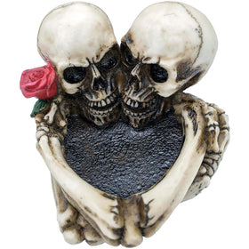 Skull Rose Love Never Die Resin Ash Tray