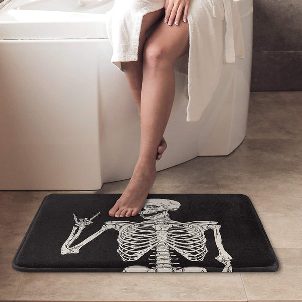 Non Slip Washable Skeleton Skull Floor Mat 18'' X 30''