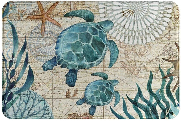 Sea Turtle Anti-Slip Mat 23.5"L x 15.7"W