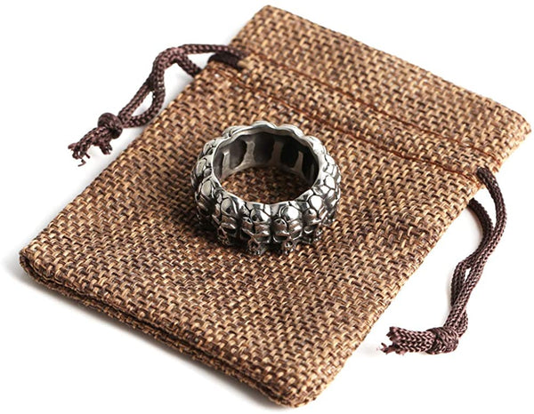 Men Gothic Stainless Steel Skull Head Ring