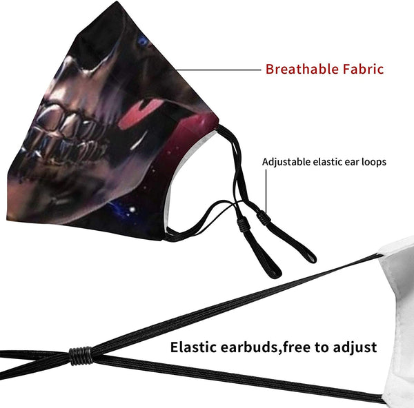 4pcs Skull Filter Pocket Face Mask With 8 Filters