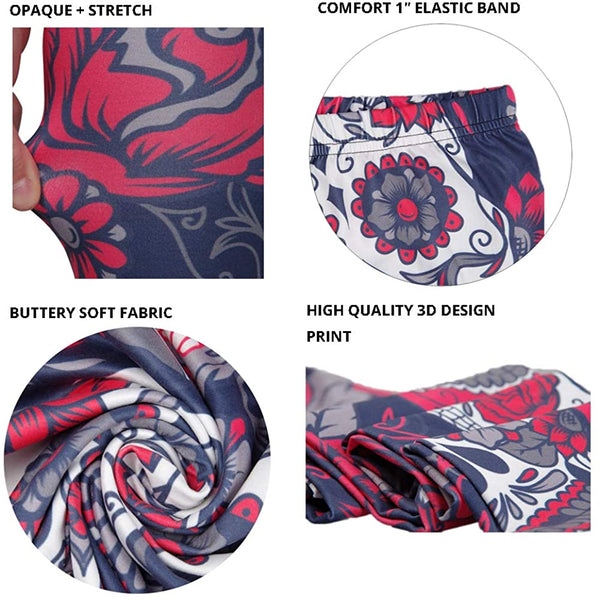 Women Sugar Skull Shorts Leggings