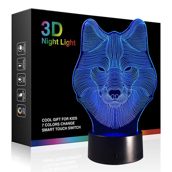 Wolf 7 Colors USB Charge LED Table Desk Lamp