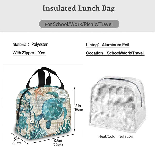 Sea Turtle Insulated Neoprene Lunch Bag