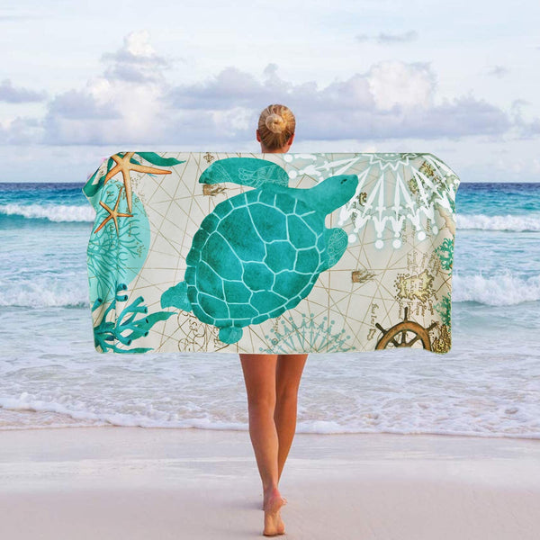 Sea Turtle Beach Towel 31.5"x59.1