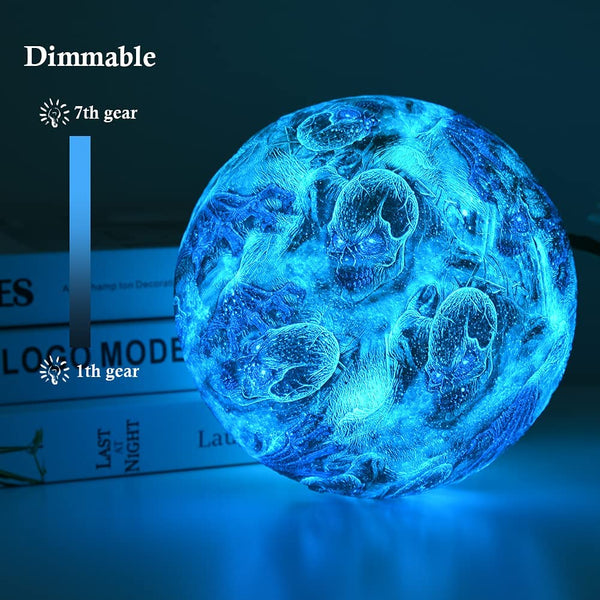 Skull Color Changing Moon Lamp (5.9 inch 16 Colors LED with Stand)