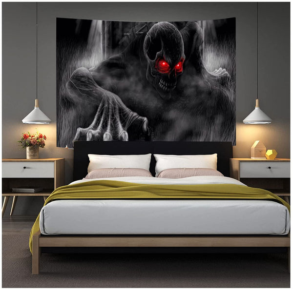 Skull Tapestry Grim Reaper Tapestry (51.2x 59.1 inch)
