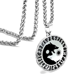 Men Wolf Pendant Necklace