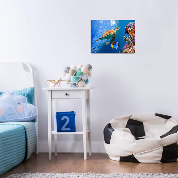 Sea Turtle Wall Art 12x16 Inch Ready to Hang