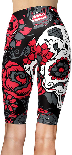 Women Sugar Skull Shorts Leggings