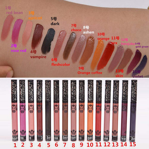 15 Colors Waterproof Long Lasting Durable Matte Liquid Lipstick Makeup Set