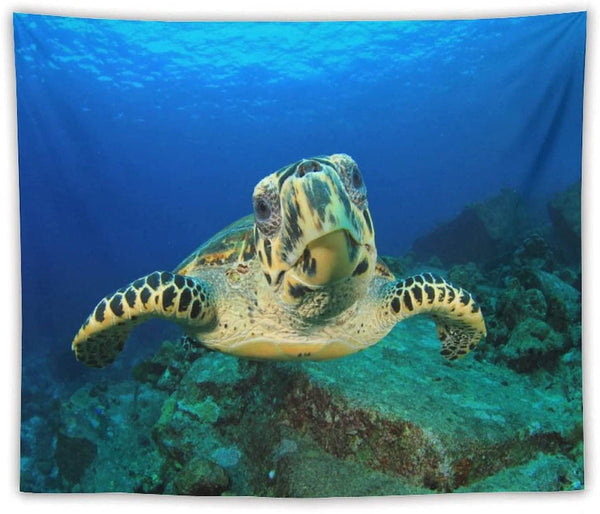 Decorative Sea Turtle Wall Tapestry, 50x60 Inches