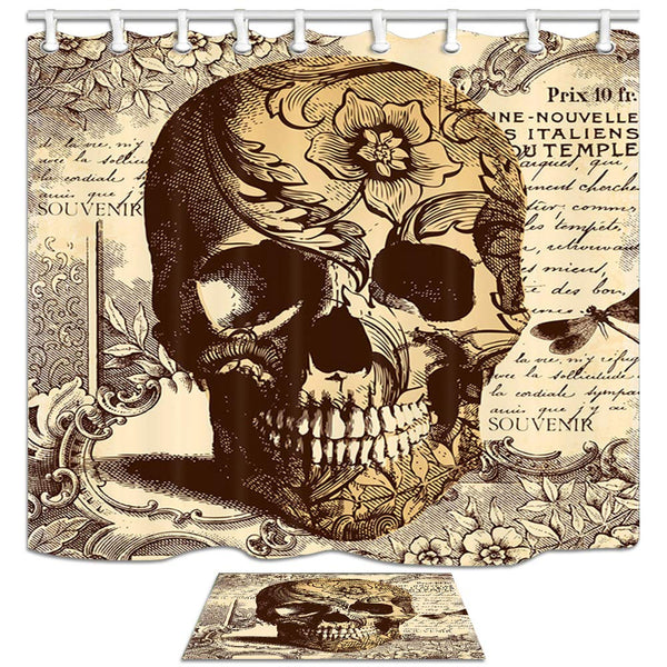 Shocur Skull Shower Curtain Set