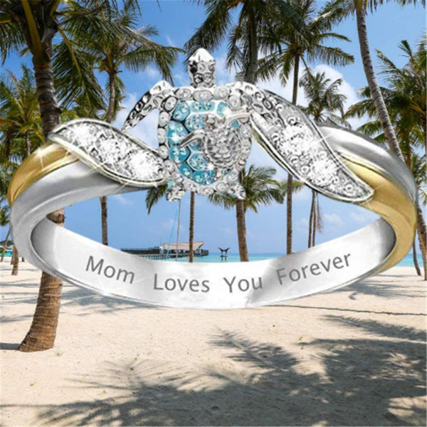 Sea Turtle Mom Loves You Forever Ring