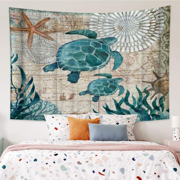 33.9x27.6 inch Sea Turtle Wall Hanging Tapestry