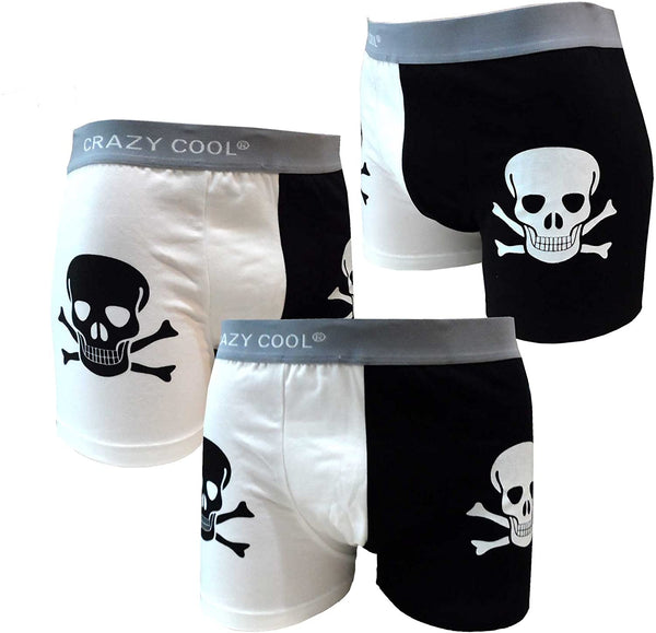Skull Boxer Briefs Underwear for Men 3-Pack