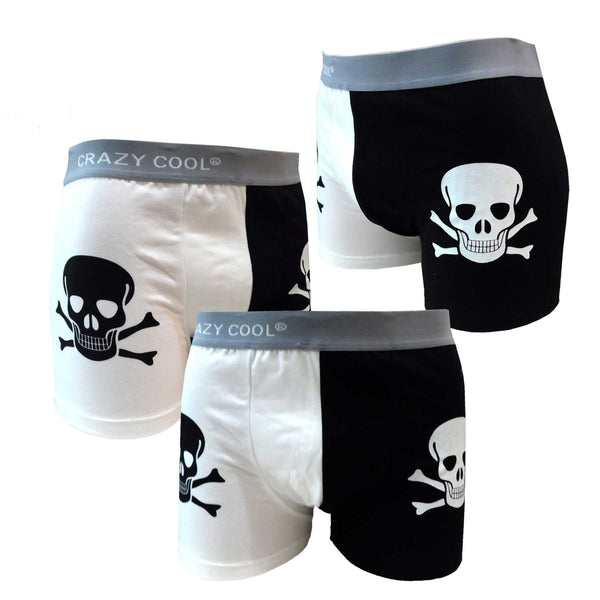 Skull Boxer Briefs Underwear for Men 3-Pack
