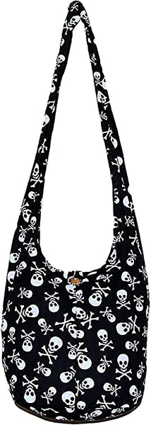 Skull Cotton Sling Crossbody Bag