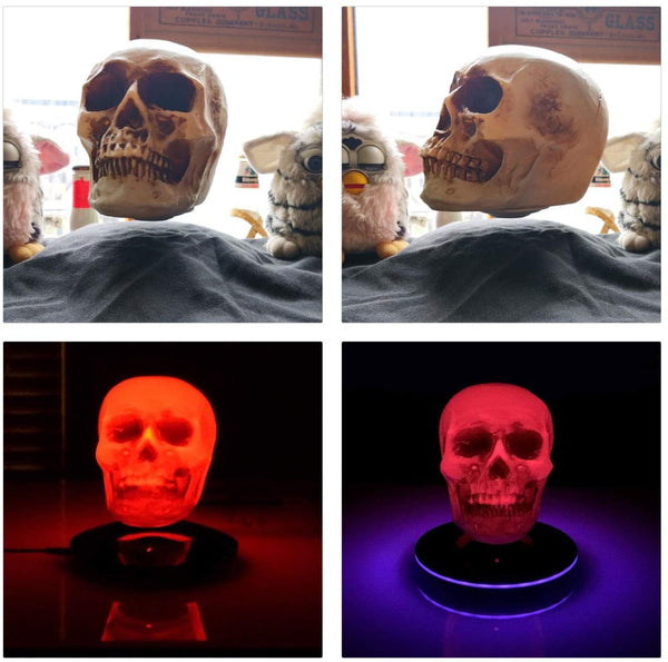 Magnetic Levitating Skull LED Night Light with Touch Button Base