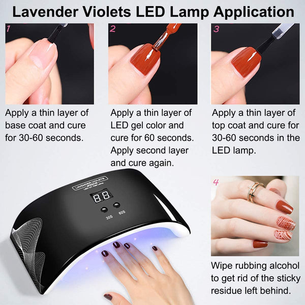 Portable LED Nail Lamp - Violetilac 6W Mini Nail Dryer Curing LED GEL Nail Polish Professionally - Black