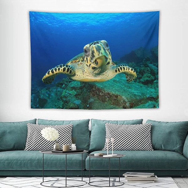 Decorative Sea Turtle Wall Tapestry, 50x60 Inches