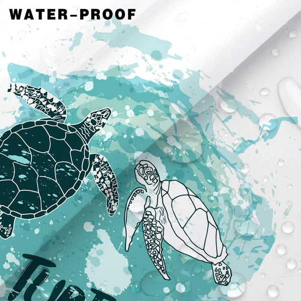Nautical Beach Sea Turtle Shower Curtain with Hooks,72 x 72 Inch