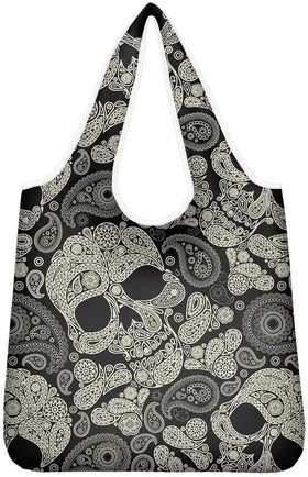 Reusable Floral Skulls Tote Storage Bag