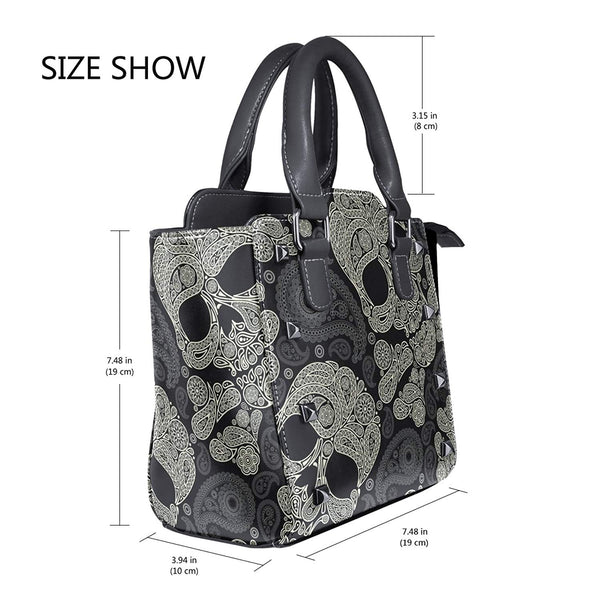 Paisley Skull Leather Mini Handbag