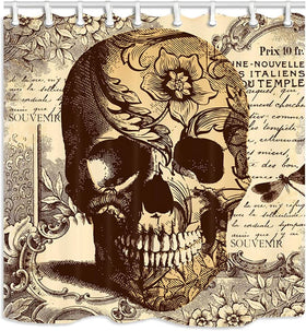 Skull Floral Shower Curtain
